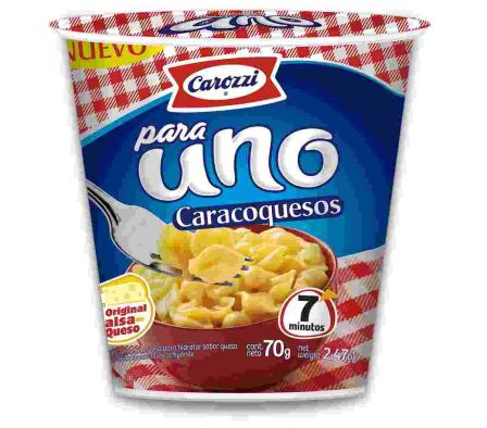 FIDEO INSTANTANE CAROZZI CARACOQUESO 70 GR.