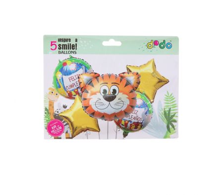 SET D/GLOBOS D/PAPEL ALUMINIO C/ANIMALES REF 6