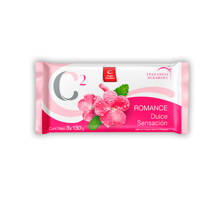 JABON TOCADOR C2 ROMANCE/FLOWPACK 3 X130GR