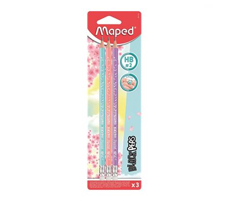 SET LAPIZ PAPEL C/BORRADOR COLORES PASTELES 3 UNDS