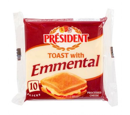 QUESO PRESIDENT  EMMENTAL 10 REBANADAS 200G