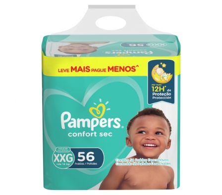 PAÑAL PAMPERS CONFORT SEC TAMAÑO XXGDE 56UNID.