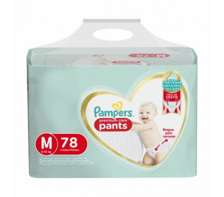 PAÑAL PAMPERS PREMIUM CARE PANTS MED 78 UN