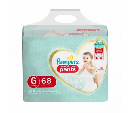 PAÑAL PAMPERS PREMIUM CARE PANTS GDE 68 UN