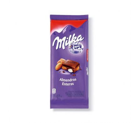 CHOCOLATE MILKA ALMENDRAS ENTERAS TABLETA 155GR