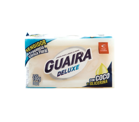 JABON EN PAN GUAIRA DELUXE IND.BLANCO X 130 G