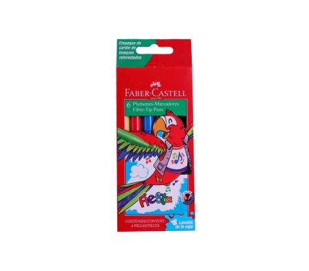 MARCADOR FABER FIESTA 6UNS BOLSA 