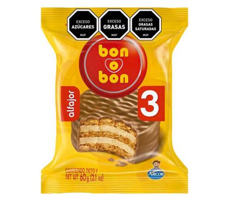 ALFAJOR BON O BON NEGRO TRIPLE 60GR