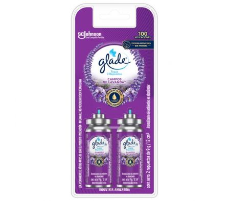 AROMATIZANTE GLADE TOQUE REPUESTO LAVANDA PACK X2