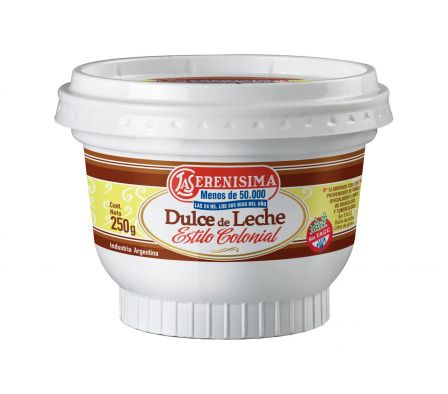 LA SERENISIMA DULCE D/LECHE ESTILO COLONIAL X 250G
