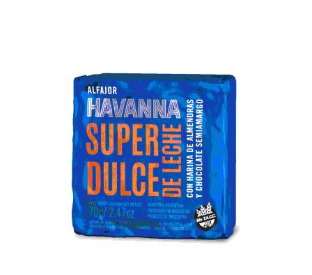 ALFAJOR HAVANNA SUPER DDL S/GLUTEN 70 GR