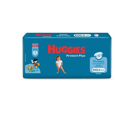 PAÑAL HUGGIES PROTECT PLUS TAMAÑO XXG REG 8UN