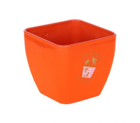 MACETA PREMIUN CUADRADA NARANJA N°8
