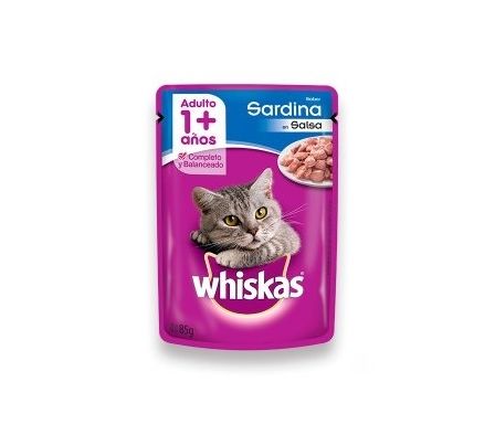ALIM.P/GATO WHISKAS ADULTO SARDINA 85 GRS