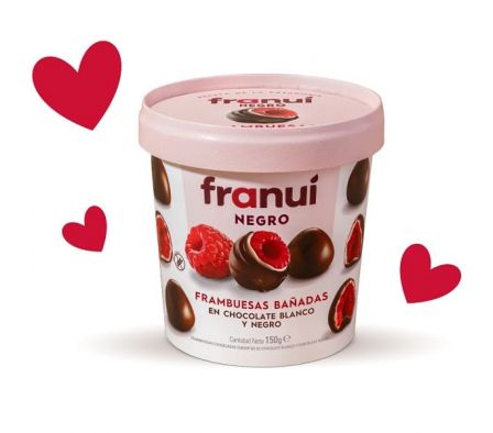 FRAMBUESAS FRANUI C/ CHOCATE BLANCO Y AMARGO 150GR