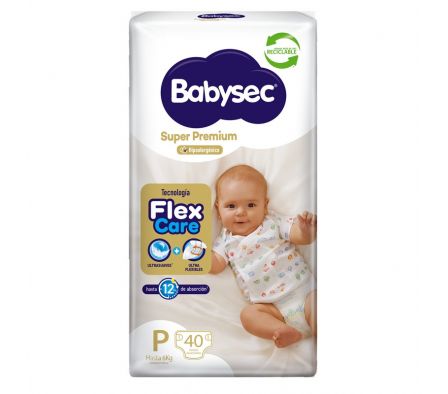 PAÑALES BABYSEC SUPER PREMIUM P  40UN