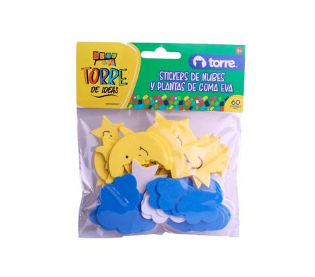 NUBES/PLANTAS DE GOMA EVA TORRE X PAQ.