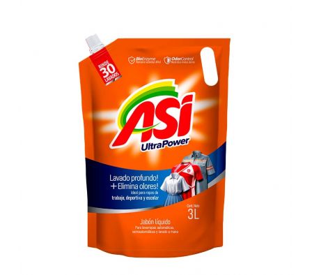 JABON ASI LIQUIDO ULTRA POWER P/ ROPAS 3LT