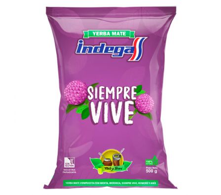 YERBA INDEGA SIEMPRE VIVE PLASTICO 500GR