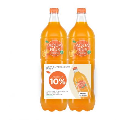 AGUA AQUARIUS SABORIZADA 1,5LT PACK 2UN
