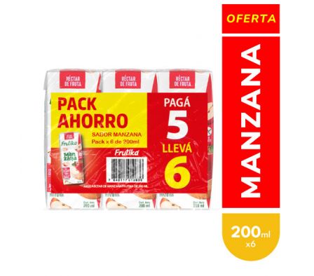 FRUTIKA PACK NECTAR MANZANA 200ML P5 Y LL6