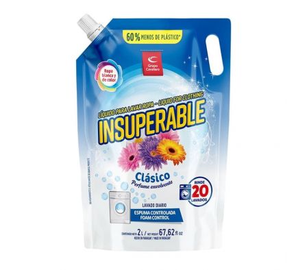 LÍQUIDO P/LAVAR ROPA INSUPERABLE CLÁSICO 2L