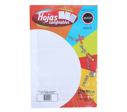 HOJA  AVON DOBLE OFICIO CUADRIDULADO X 50UNS