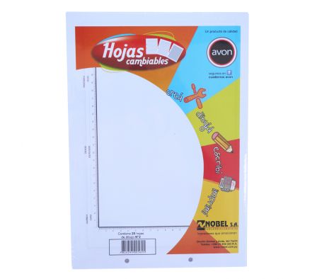 HOJA DE DIBUJO AVON N°2 25 UNDS