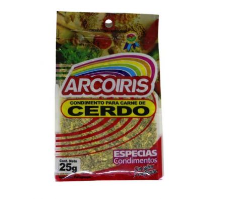CONDIMENTO P/CARNE DE CERDO ARCO IRIS 25 GR.