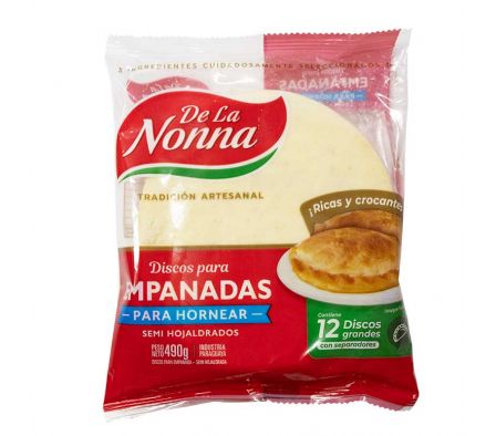 DISCOS PARA EMPANADAS DE LA NONNA SEMIHOJALDRADA G