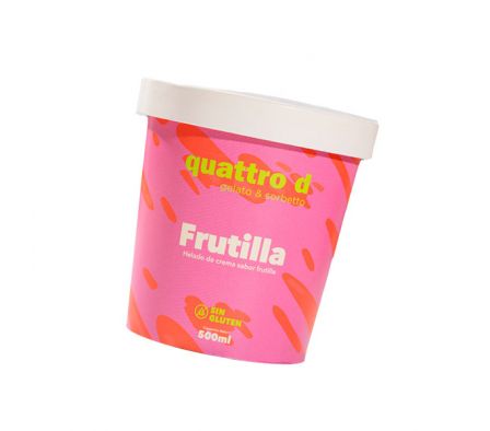 HELADO QUATTRO D FRUTILLA 500 ML