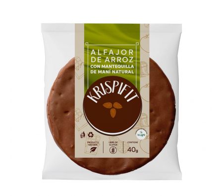 ALFAJOR DE ARROZ CON MANI NATURAL KRISPIFIT 40GR