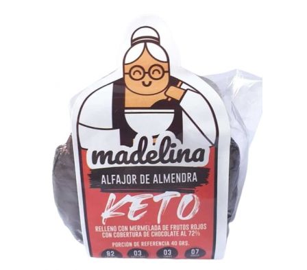 ALFAJOR MADELINA KETO RELLENO FRUTOS ROJOS 60GR
