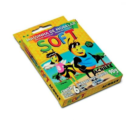 PLASTILINA ACRILEX SOFT DE 6 COLORES 90GRS