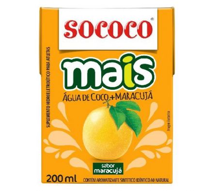 AGUA DE COCO SOCOCO SABORIZADO MARACUYA 200ML