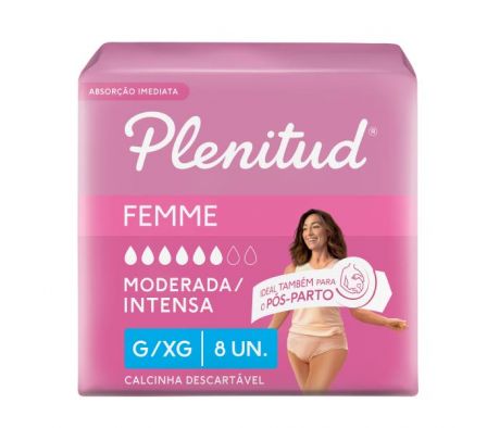 PAÑAL P/ADULTOS PLENITUD FEMME CRETA BR G/G X 8 UN