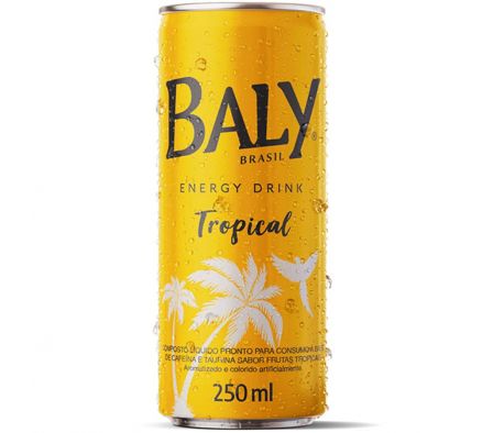 ENERGIZANTE DRINK BALY TROPICAL LATA 250 ML.