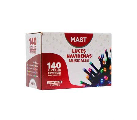 LUZ NAVIDEÑA 140 L LED MUSICAL  MULTICOLOR 7 MTS
