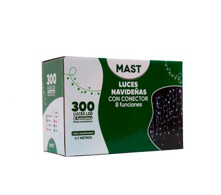 LUZ NAVIDEÑA LLUVIA LED 300 L BCO FRIO C/CONTROL