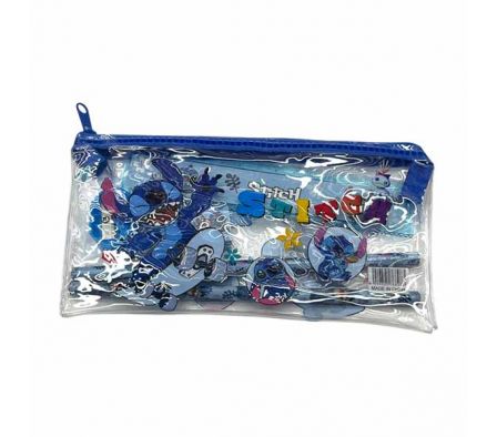 KIT ESCOLAR C/CARTUCHERA STITCH 17,5CM REF 21543-2