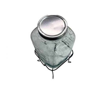 BIDON DISPENSADOR C/SOPORTE METAL 5L VIDRIO REF 66