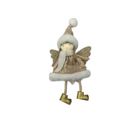 ANGEL NAVIDEÑO C/PIES BOTA DORADA 17CM REF B5-6844