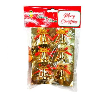 ADORNO P/ARBOL CAMPANA E/BOLSA 3CM 6PCS REF 9179-1