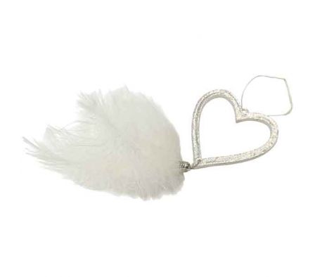 ADORNO NAV CORAZON C/PLUMA 8CM ACRILICO REF B1-008