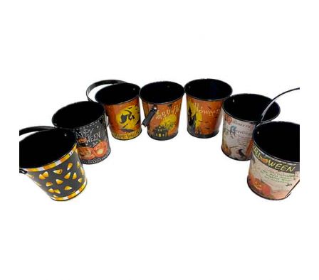 CUBETA C/MANIJA HALLOWEN 10X10X7,5CM PLAST REF 941