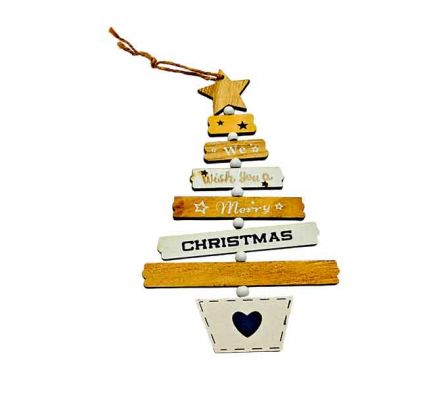 ARBOL NAVIDEÑO COLGANTE 21CM MADERA REF 618