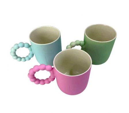 TAZA LISA MANIJA CIRCULAR 8X9CM CERAMICREF 6724-14