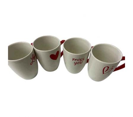 TAZA C/CORAZON/FRASES 350ML 8X10,5CM CERAMIC REF 6
