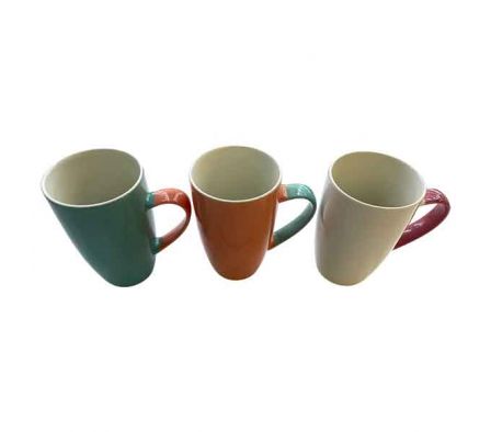 TAZA LARGA BICOLOR 450ML 8X13CM CERAMIC REF 6724-1