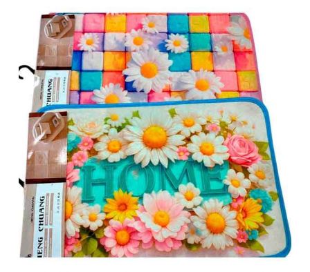 ALFOMBRA D/BAÑO ESTAMP FLORES 38X58CM REF 50514-26